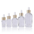 10ml 15ml 20ml 30ml 50ml 100ml Eye Face Serum Essential Oil Cosmetic Clear Square Glass Dropper Bottle Packaging